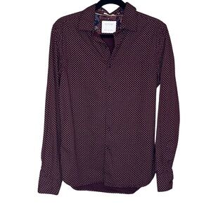 Cactus Man Ricky Singh Small Maroon 100% Cotton Long Sleeve Button-Down Shirt